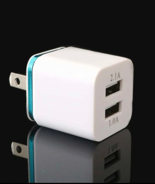 USB Wall Charger Plug Block Cube 2 Port Portable Fast Charger-0