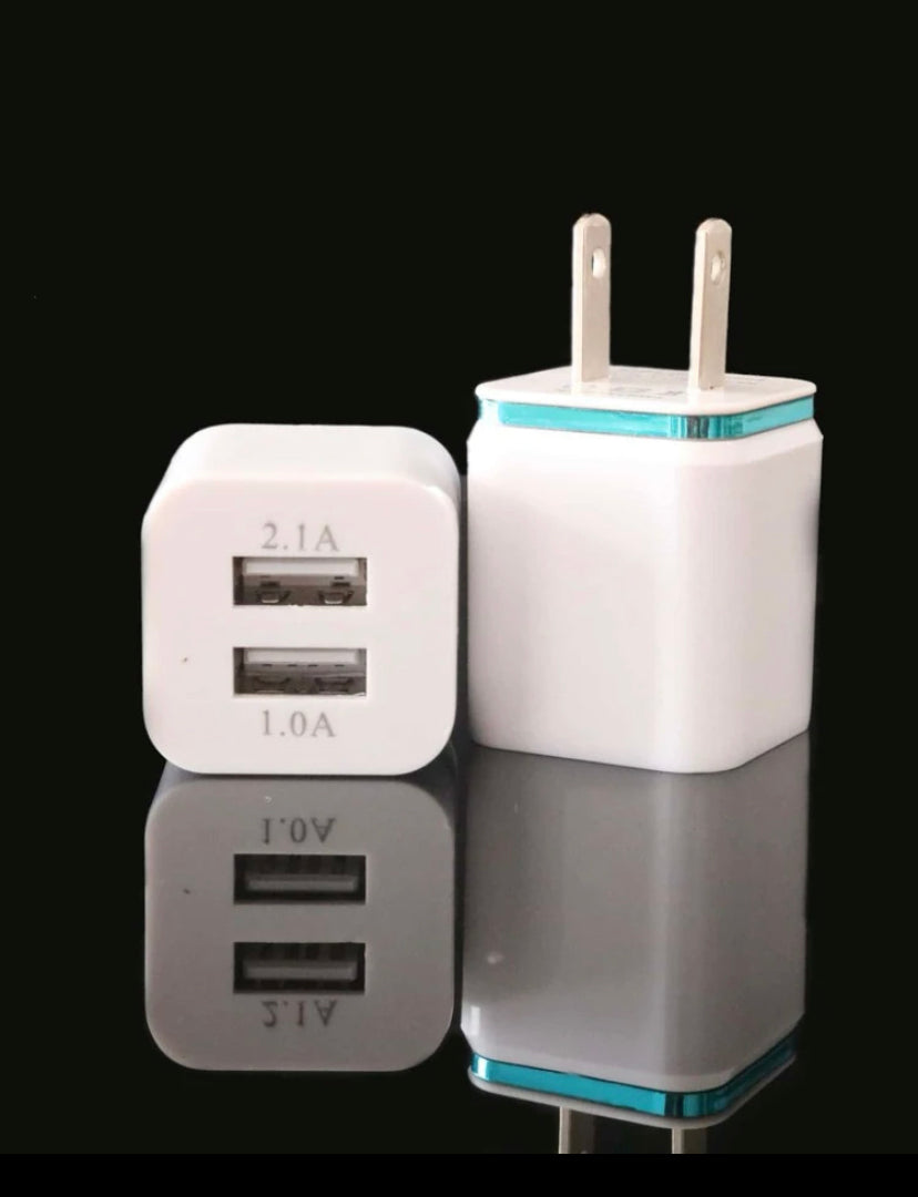 USB Wall Charger Plug Block Cube 2 Port Portable Fast Charger-1