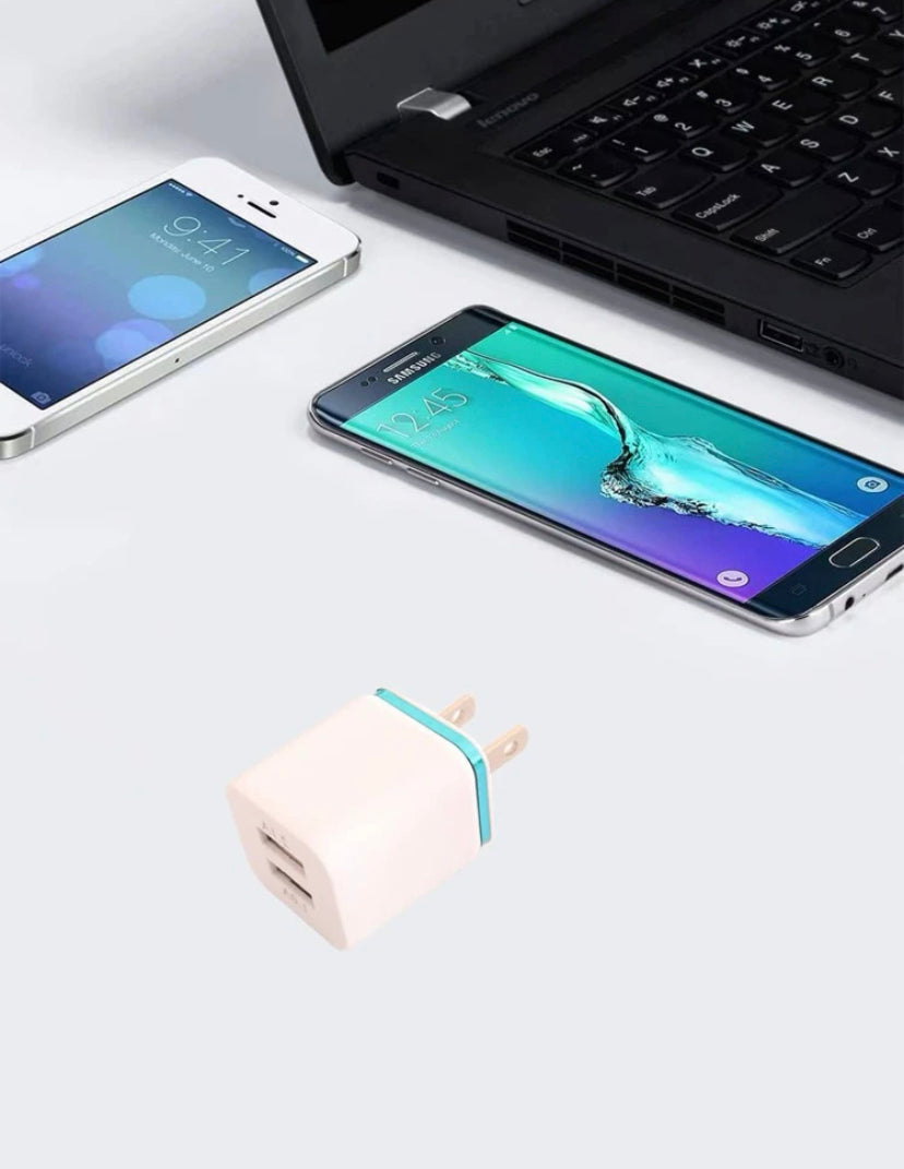 USB Wall Charger Plug Block Cube 2 Port Portable Fast Charger-4