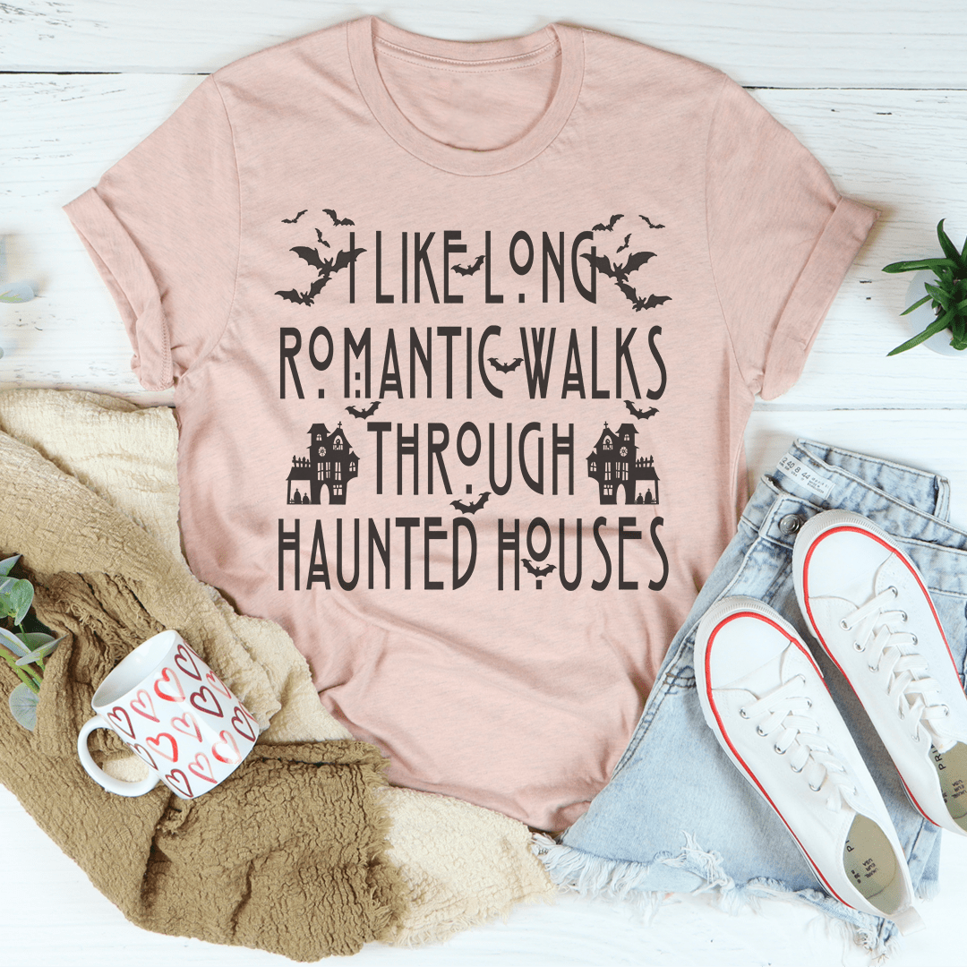 I Like Long Romantic Walks Through Haunted Houses Tee-3